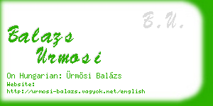 balazs urmosi business card