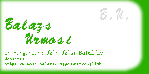 balazs urmosi business card